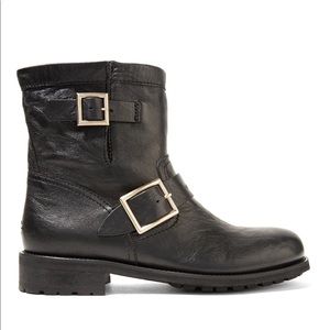 jimmy choo youth leather combat boots